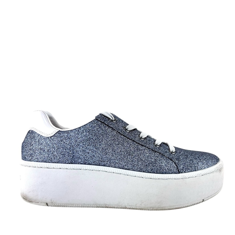 Skechers Plateau Glitter Platform Wedge Lace Up Sneakers - Picture 7 of 14